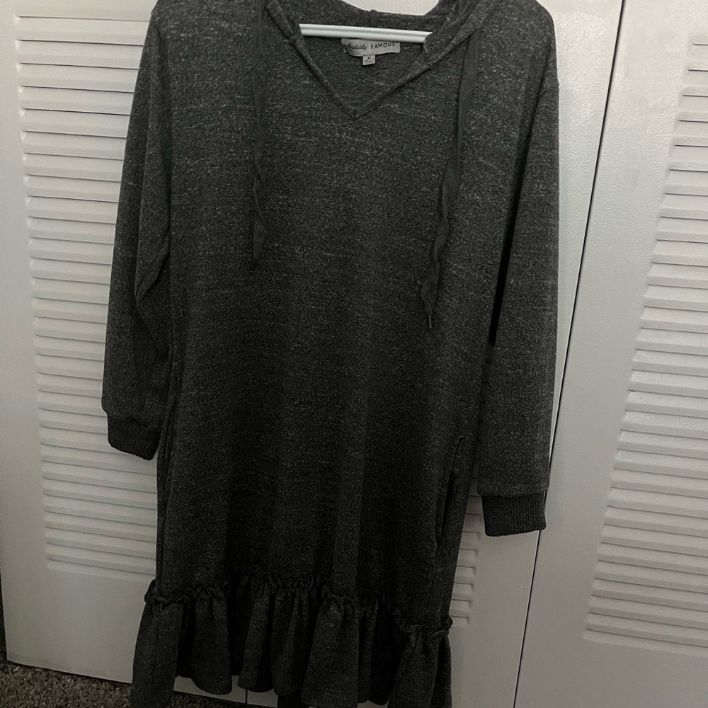 Absolutely Famous Charcoal V-Neck Top